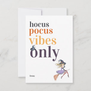 Hocus Pocus Vibes Only   Halloween-Hexe Klassenzim Mitteilungskarte