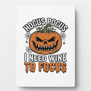 Hocus Pocus Wein-Kürbis Halloween-Shirt-Design_1 Fotoplatte
