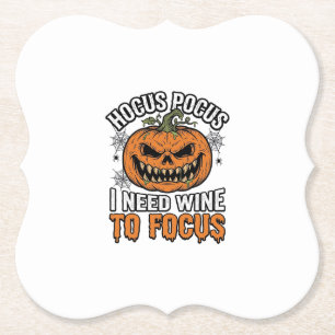 Hocus Pocus Wein-Kürbis-Halloween-Shirt-Design_1 Untersetzer