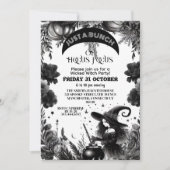 Hocus Pocus Wicked Hexe Party Gothic Script Black Einladung (Vorderseite)