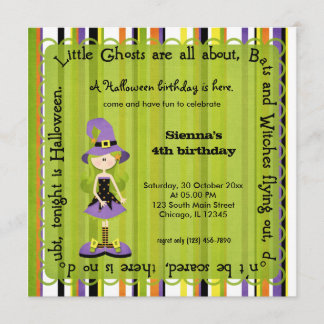 Hocus Pocus Witch Birthday (grün) Einladung