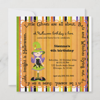 Hocus Pocus Witch Birthday (Orange) Einladung