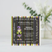 Hocus Pocus Witch Birthday (Schwarz) Einladung (Stehend Vorderseite)