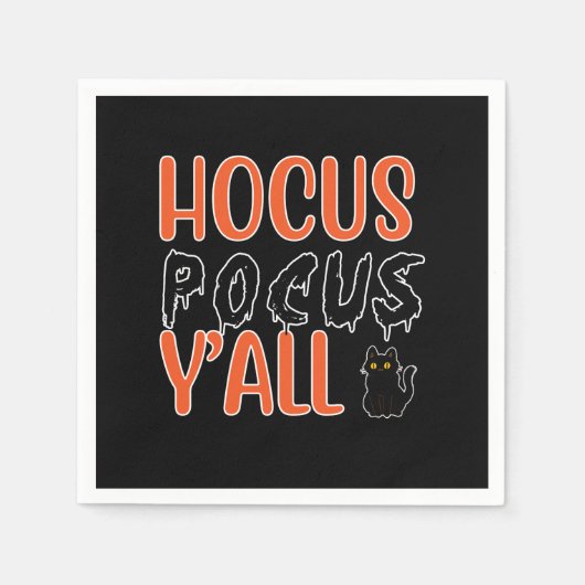 Hocus Pocus Y'all Halloween Chat Design Serviette (Vorderseite)