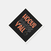 Hocus Pocus Y'all Halloween Chat Design Serviette (Ecke)