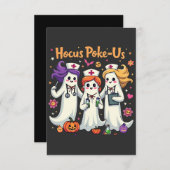Hocus-Poke Us Nursing Spooky Halloween Ghost Begleitkarte (Vorne/Hinten)