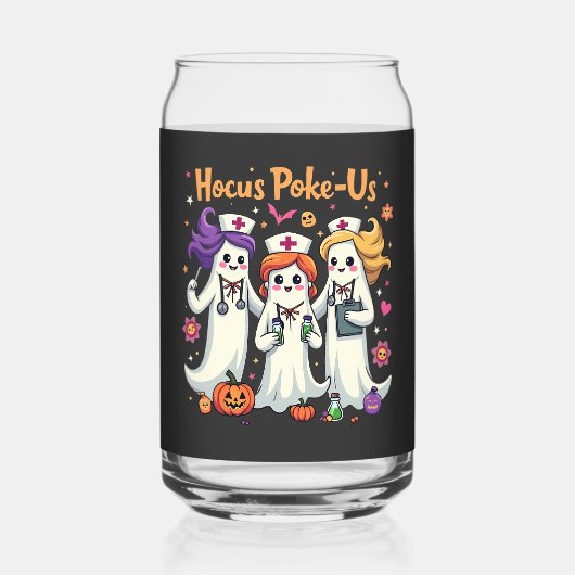 Hocus-Poke Us Nursing Spooky Halloween Ghost Dosenglas (Vorderseite)