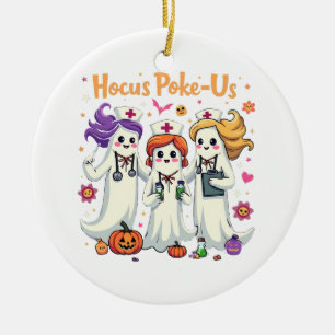 Hocus-Poke Us Nursing Spooky Halloween Ghost Keramik Ornament