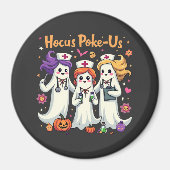 Hocus-Poke Us Nursing Spooky Halloween Ghost Magnet (Vorne)