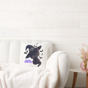 Hocus Purr-cus Niedlich Black Cat Halloween Art Kissen