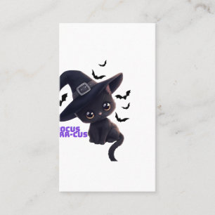 Hocus Purr-cus Süße schwarze Katze Halloween Art C Visitenkarte