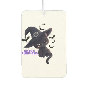 Hocus Purr-cus Süße schwarze Katze Halloween Kunst Autolufterfrischer