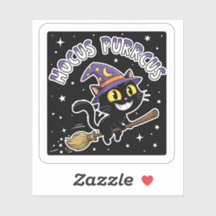 Hocus Purrcus - Zauberkatze Halloween-Sticker Aufkleber