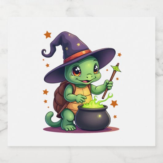 Hocus Shellcus Turtle Schaumweinetikett (Einzelnes Label)