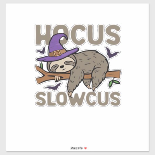 Hocus Slowcus Funny Halloween Sloth Classic T-Shir Aufkleber (Blatt)