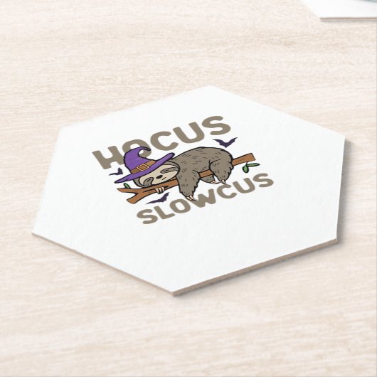 Hocus Slowcus Funny Halloween Sloth Classic T-Shir Untersetzer (angewinkelt)