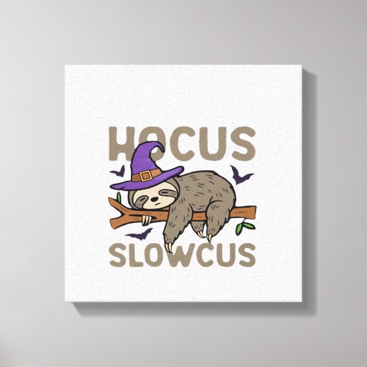 Hocus Slowcus Lustiger Halloween Faultier Klassisc Leinwanddruck (Vorderseite)