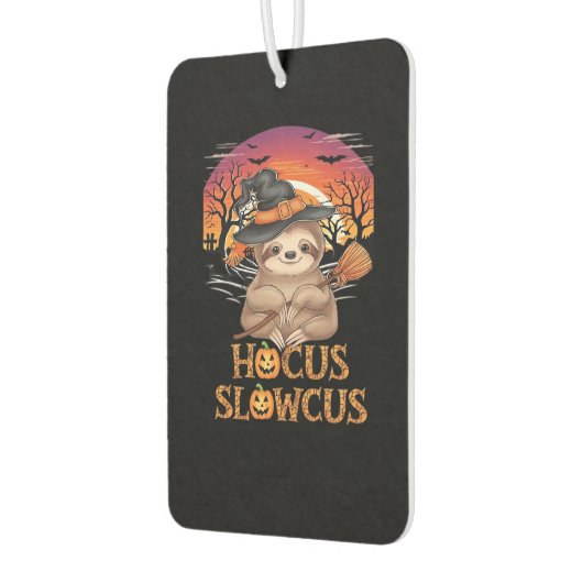 Hocus Slowcus Sloth liebt Halloween-Kostümtee E Autolufterfrischer (Links)