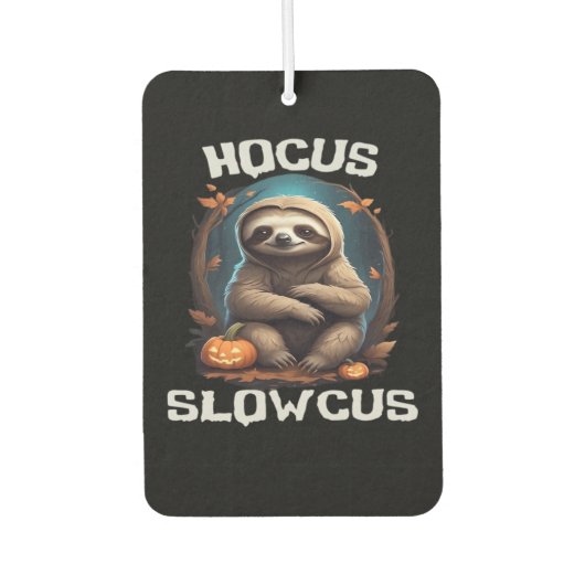 Hocus Slowcus Sloth liebt Halloween-Kostümtee E Autolufterfrischer (Vorderseite)