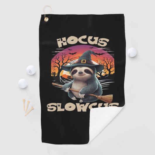 Hocus Slowcus Sloth liebt Halloween-Kostümtee E Golfhandtuch (Insitu)