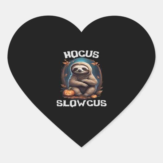 Hocus Slowcus Sloth liebt Halloween-Kostümtee E Herz-Aufkleber (Vorderseite)
