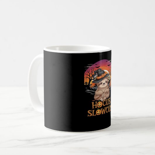 Hocus Slowcus Sloth liebt Halloween-Kostümtee E Kaffeetasse (Vorderseite Links)