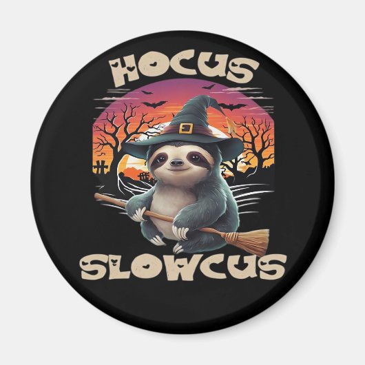 Hocus Slowcus Sloth liebt Halloween-Kostümtee E Magnet (Vorne)