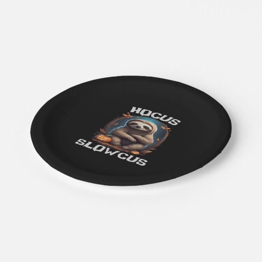 Hocus Slowcus Sloth liebt Halloween-Kostümtee E Pappteller (Schrägansicht)