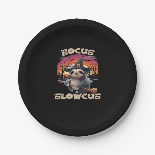 Hocus Slowcus Sloth liebt Halloween-Kostümtee E Pappteller (Vorderseite)