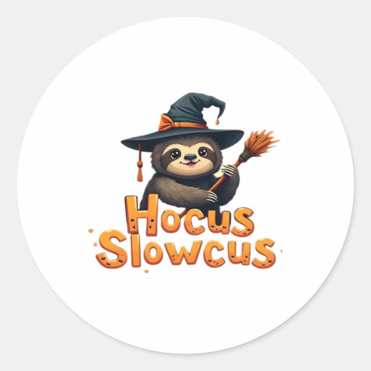 Hocus Slowcus Sloth liebt Halloween-Kostümtee E Runder Aufkleber (Vorderseite)