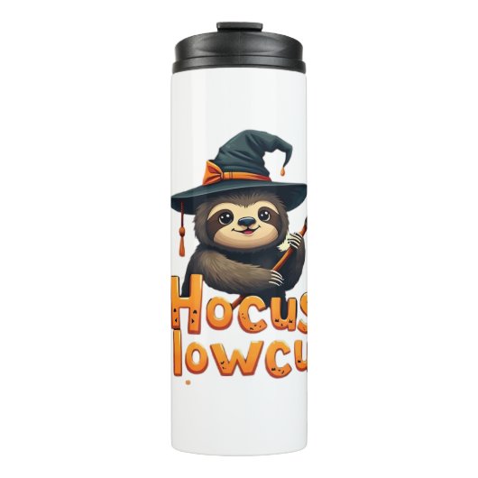 Hocus Slowcus Sloth liebt Halloween-Kostümtee E Thermosbecher (Vorderseite)