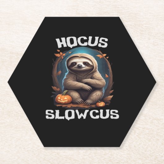 Hocus Slowcus Sloth liebt Halloween-Kostümtee E Untersetzer (Vorderseite)