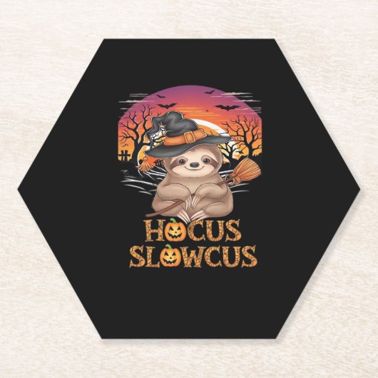 Hocus Slowcus Sloth liebt Halloween-Kostümtee E Untersetzer (Vorderseite)