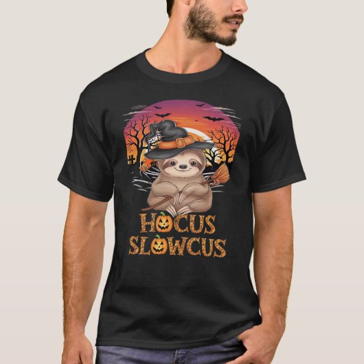 Hocus Slowcus Sloth lovers Halloween costume tee E (Vorderseite)