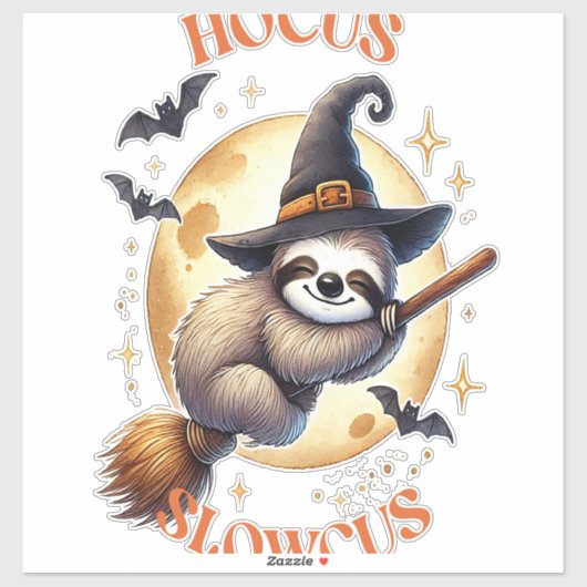 Hocus Slowcus Witch Sloth Aufkleber (Blatt)
