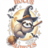 Hocus Slowcus Witch Sloth Aufkleber (Vorderseite)