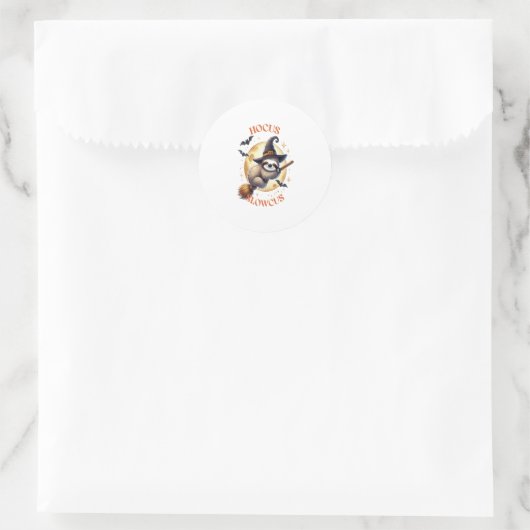 Hocus Slowcus Witch Sloth Runder Aufkleber (Tasche)