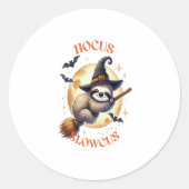 Hocus Slowcus Witch Sloth Runder Aufkleber (Vorderseite)