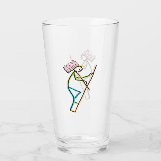 Hod Carrier Stickman Glas (Rückseite)