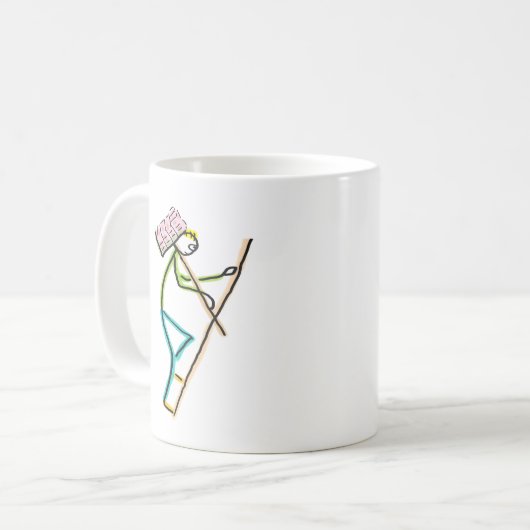Hod Carrier Stickman Kaffeetasse (Vorderseite Links)