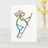 Hod Carrier Stickman Karte (Gelbe Blume)
