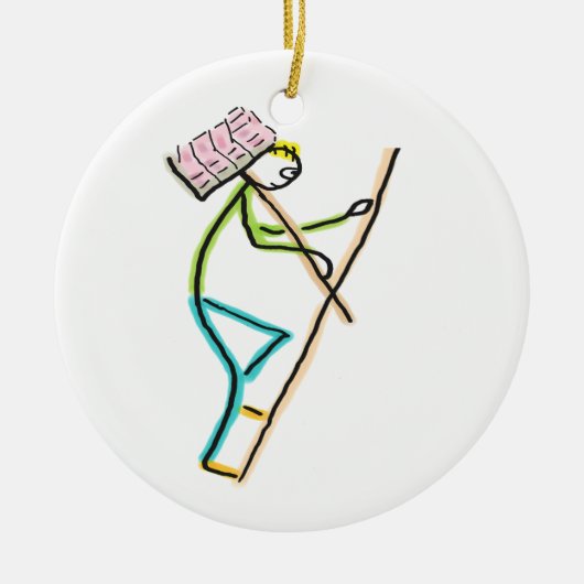 Hod Carrier Stickman Keramik Ornament (Vorne)