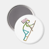 Hod Carrier Stickman Magnet (Vorderseite/Rückseite)