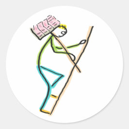 Hod Carrier Stickman Runder Aufkleber