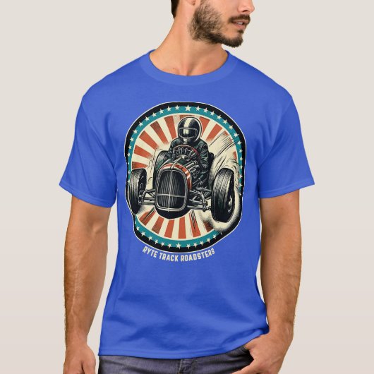 Hod Rod Racing Comic-Book-Stil T-Shirt (Vorderseite)