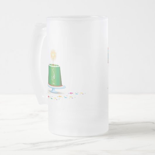 Hodag Feier mit Cake Mattiert Glass Beer Tasse (Vorderseite Links)