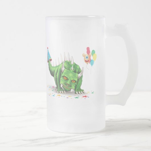Hodag Feier mit Cake Mattiert Glass Beer Tasse (Rechts)
