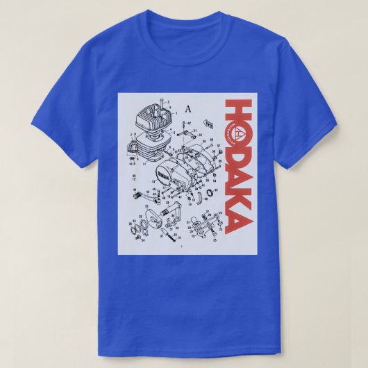 Hodaka 1970er Motorrad Dirtbike Explodierter Motor T-Shirt (Design vorne)