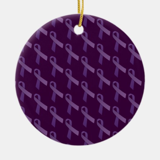 Hodenkrebs-Bewusstsein Lila Ribbon Keramik Ornament (Vorne)
