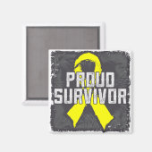 Hodenkrebs Proud Survivor Magnet (Vorderseite/Rückseite)